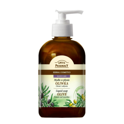 Miniaturka artykułu - GREEN PHARMACY Mydło w płynie Oliwka - 465 ml 
