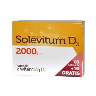 Miniaturka artykułu - Solevitum D3 2000 75 kapsułek z witaminą D3
