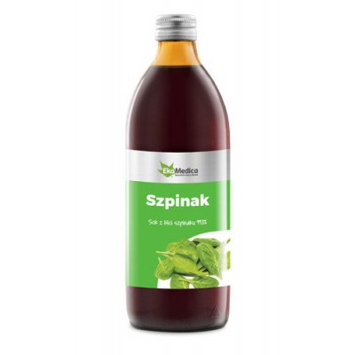 Miniaturka artykułu - Szpinak Sok 99,8% EkaMedica - 500 ml