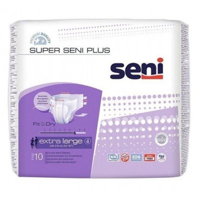 Miniaturka artykułu - Pieluchomajtki SUPER SENI AIR PLUS extra large XL -10 sztuk