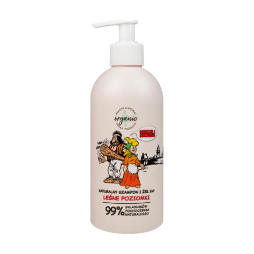 4Organic Kajko i Kokosz Naturalny szampon I żel do mycia dla dzieci 2w1 Leśne Poziomki, 350ml	