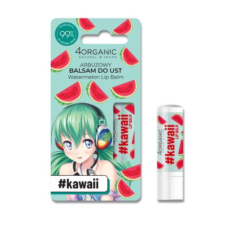 4Organic Kawaii Naturalny balsam do ust - Watermelon, 5g