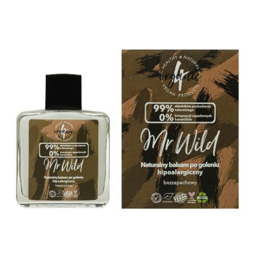 Miniaturka artykułu - 4organic Mr Wild naturalny balsam po goleniu hipoalergiczny bezzapachowy, 100ml