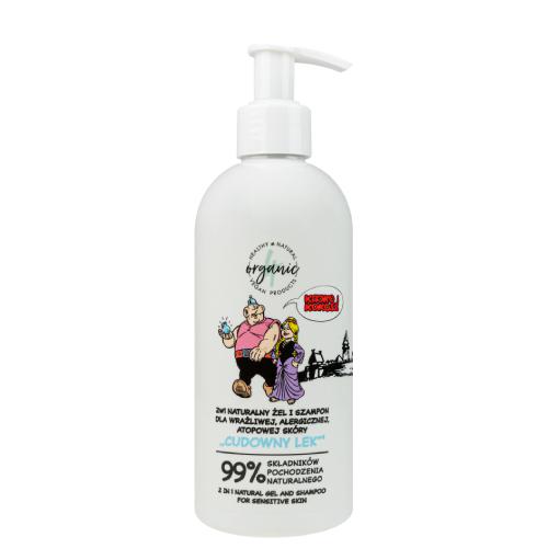 Miniaturka artykułu - 4ORGANIC Naturalny żel i szampon 2w1 dla dzieci Kajko i Kokosz "Cudowny lek", 300ml