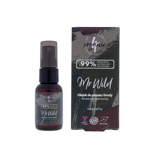 Miniaturka artykułu - 4ORGANIC Olejek do zarostu i brody MR WILD KORZENNO-CYTRUSOWY, 30ml
