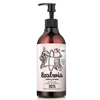 Miniaturka artykułu - YOPE SZAŁWIA I KAWIOR NATUREL mydło, 500 ml 
