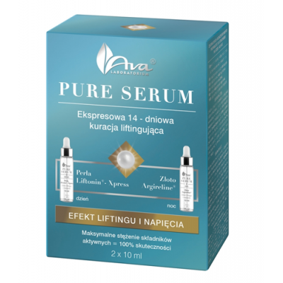 Miniaturka artykułu - AVA PURE SERUM Ekspresowa kuracja liftingująca, 2 x 10ml