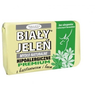Miniaturka artykułu - BIAŁY JELEŃ Mydło Premium z kasztanowcem i lnem - 100 g (30131)