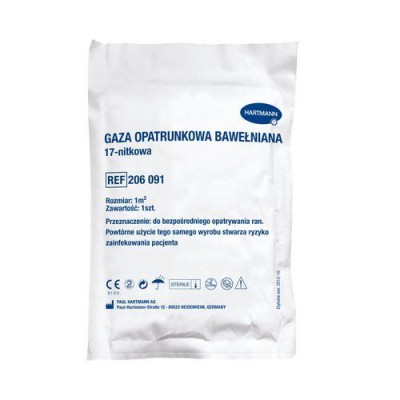 Miniaturka artykułu - Hartmann Gaza opatrunkowa bawełniana 17-nitkowa  1m2 - 1 sztuka 