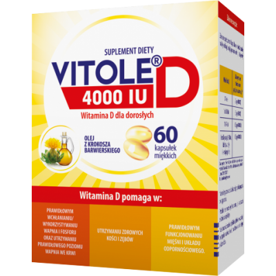 Miniaturka artykułu - Vitole D 4000 IU 60 kaps.