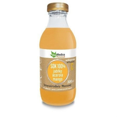 Miniaturka artykułu - Sok 100% jabłko, acerola, mango EkaMedica food- 0,3l