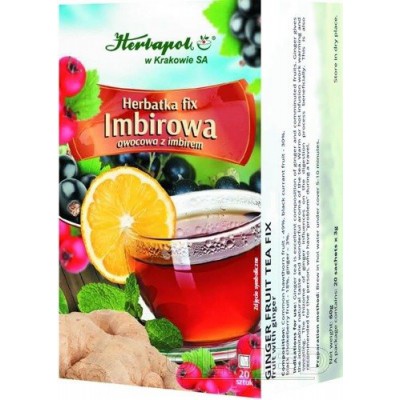 Miniaturka artykułu - HERBAPOL Herbatka fix owocowa z imbirem - 20 saszetek