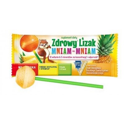 Miniaturka artykułu - Zdrowy lizak MNIAM-MNIAM ananas 1 szt