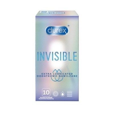 Miniaturka artykułu - DUREX INVISIBLE Prezerwatywy Dodatkowo Nawilżane, 10 sztuk