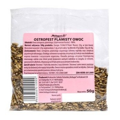 Miniaturka artykułu - Herbapol Ostropest Plamisty Owoc, 50 g