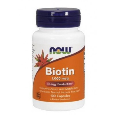 Miniaturka artykułu - NOW Biotin 1000mcg -100 kapsułek