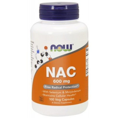 Miniaturka artykułu - NOW Nac N-acetylocysteina 600 mg - 100 kapsułek