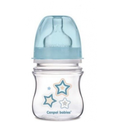 Miniaturka artykułu - CANPOL BABIES Butelka Antykolkowa 0m+ Niebieskie Gwiazdki -120ml 35/216_blu