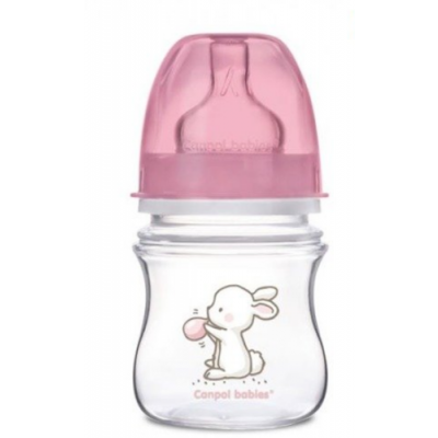 Miniaturka artykułu - CANPOLBABIES Butelka Antykolkowa 0m+ R&oacute;żowa -120ml 35/218 
