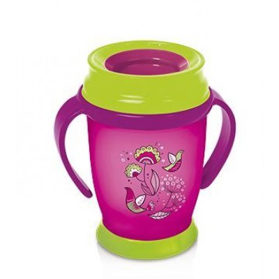 Miniaturka artykułu - LOVI Kubek 250ml Folky R&oacute;żowo/Zielony 12m+ 1/554