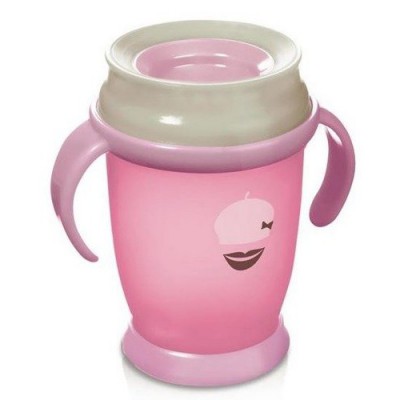 Miniaturka artykułu - LOVI Kubek 210ml Retro Baby R&oacute;żowo/Szary 9m+ 1/583