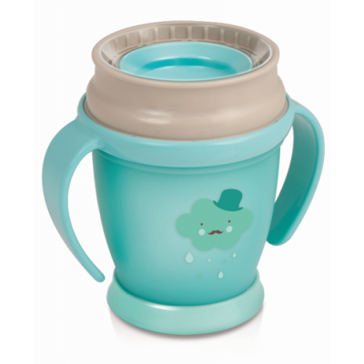 Miniaturka artykułu - LOVI Kubek 210ml Retro Baby Turkusowo-Szary 9m+ 1/584