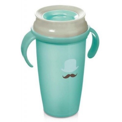 Miniaturka artykułu - LOVI Kubek 350ml Retro Baby Turkus/Szary 14m+ 1/596