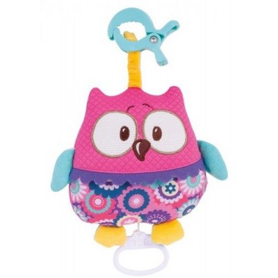 Miniaturka artykułu - CANPOLBABIES Zabawka pluszowa z pozytywką R&oacute;żowa Sowa 68/048_pin
