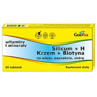 Miniaturka artykułu - Silicum + H (Krzem+Biotyna) - 30 tabletek, Gorvita