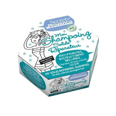 Miniaturka artykułu - Secrets de Provence Szampon w kostce WŁOSY ZNISZCZONE - 85g