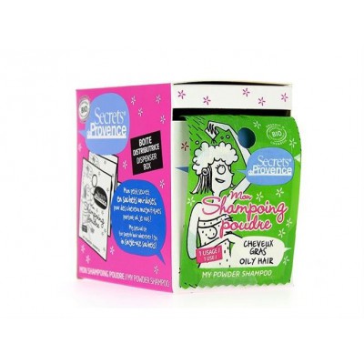 Miniaturka artykułu - Secrets de Provence Szampon w proszku WŁOSY PRZETŁUSZCZAJĄCE SIĘ - 12x1g