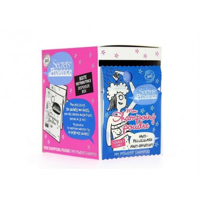 Miniaturka artykułu - Secrets de Provence Szampon w proszku PRZECIWŁUPIEŻOWY - 12x1g