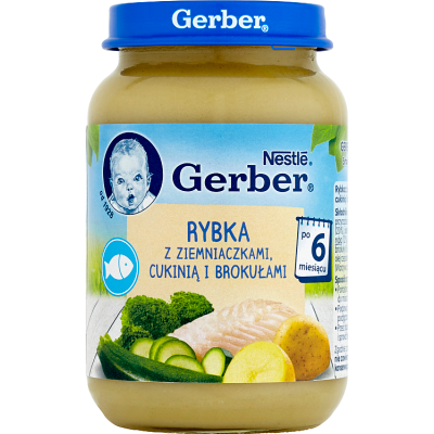 Miniaturka artykułu - Gerber Rybka z ziemniaczkami cukinią i brokułami po 6. miesiącu - 190 g