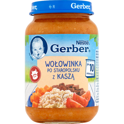 Miniaturka artykułu - Gerber Wołowinka po staropolsku z kaszą po 10. miesiącu - 190 g