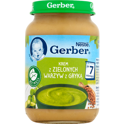 Miniaturka artykułu - Gerber Krem z zielonych warzyw z gryką po 7. miesiącu - 190 g