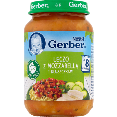 Miniaturka artykułu - Gerber Leczo z mozzarellą i kluseczkami po 8. miesiącu - 190 g