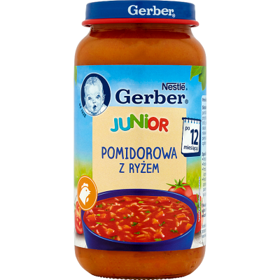 Gerber Junior Pomidorowa z ryżem po 12. miesiącu - 250 g