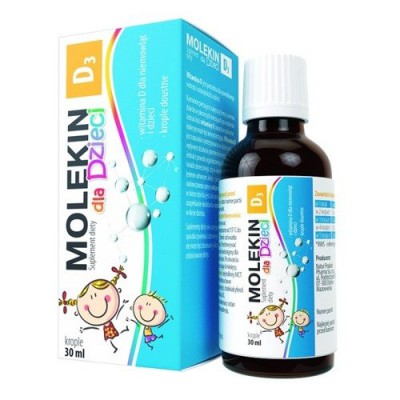 Miniaturka artykułu - Molekin D3 dla dzieci Krople - 30ml