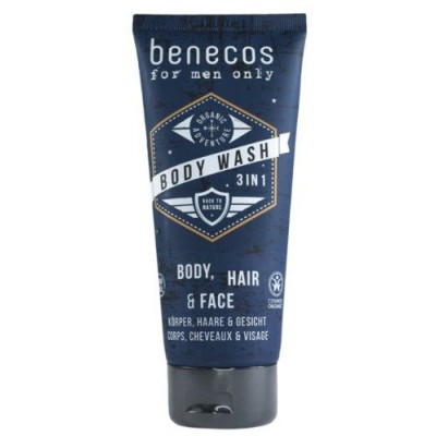 Miniaturka artykułu - Benecos Men 3w1 Żel do mycia ciała, włos&oacute;w i twarzy - 200ml