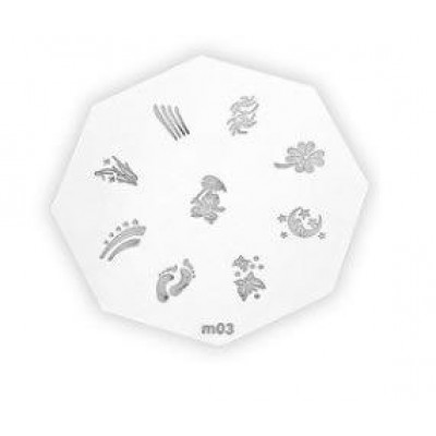 Miniaturka artykułu - Neonail Płytka metalowa do zdobień nr19 (m03) 1661 - 1szt.