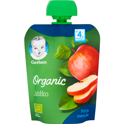 Miniaturka artykułu - Gerber Organic Deserek Jabłko po 4. miesiącu - 90 g