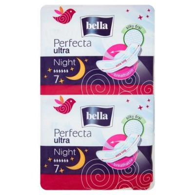 Miniaturka artykułu - Bella Perfecta Ultra Night Silky Podpaski -14szt