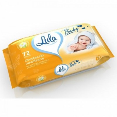 Miniaturka artykułu - Lula Baby Chusteczki nawilżane rumiankowe - 72szt.