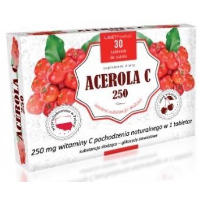 Miniaturka artykułu - Acerola C 250 - 30 tabl. do ssania