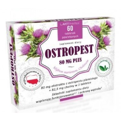 Miniaturka artykułu - Ostropest Plus 80mg - 60 tabl. powl.