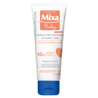 Miniaturka artykułu - Mixa Baby Krem lipidowy do twarzy i ciała, 100ml