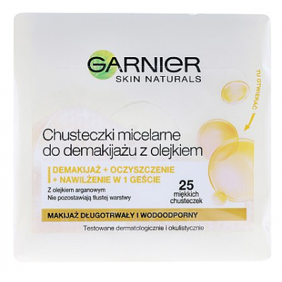 Miniaturka artykułu - GARNIER Chusteczki do demakijażu, 25 szt.