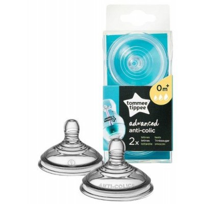 Miniaturka artykułu - Tommee Tippee Advanced Anti- Colic Smoczek antykolkowy do butelek 0m+ - 2szt.
