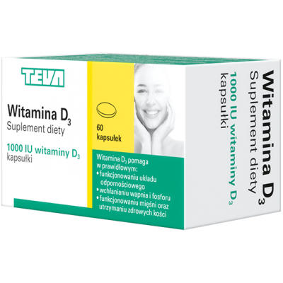 Witamina D3 1000 IU - 60 kapsułek