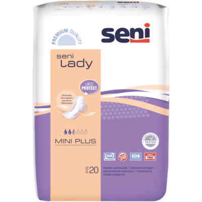 Miniaturka artykułu - Wkładki urologiczne SENI LADY Mini Plus - 20 szt.